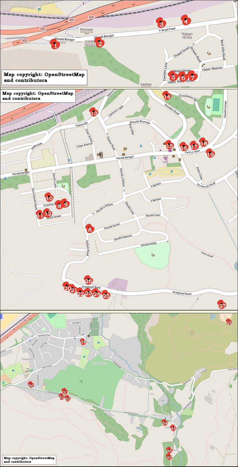 Penmaenmawr poppies maps 2017